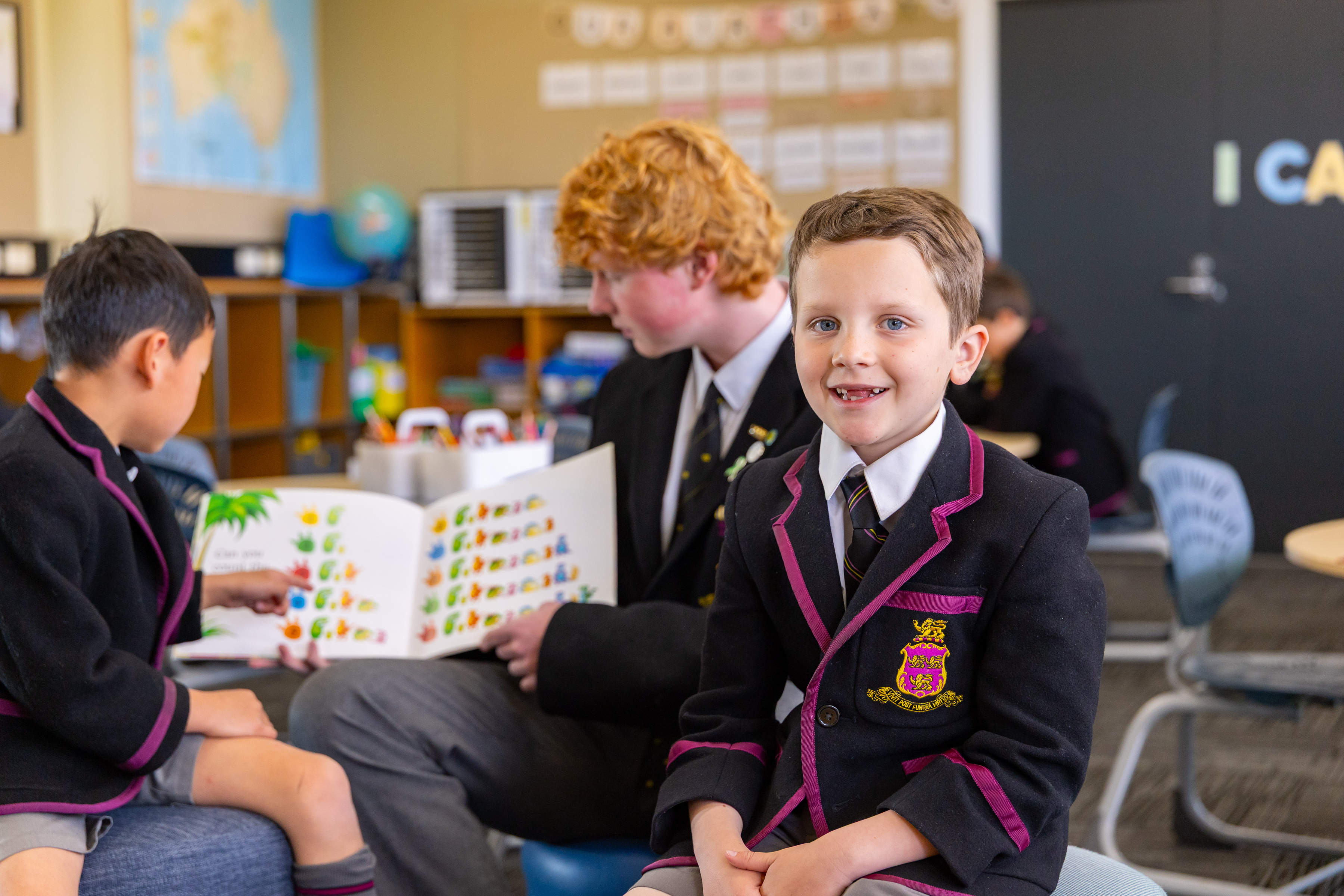 Hutchins students in library